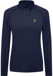 Levelwear Milwaukee Brewers Womens Navy Blue Kinetic 1/4 Zip Pullover