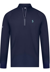 Levelwear Seattle Mariners Mens Navy Blue Theory Long Sleeve 1/4 Zip Pullover