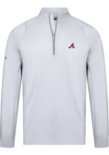 Levelwear Atlanta Braves Mens White Theory Long Sleeve Qtr Zip Pullover