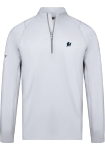 Levelwear Miami Marlins Mens White Theory Long Sleeve 1/4 Zip Pullover