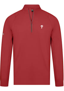 Levelwear Philadelphia Phillies Mens Red Theory Long Sleeve 1/4 Zip Pullover