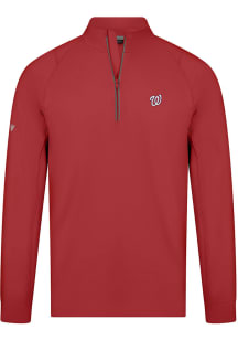 Levelwear Washington Nationals Mens Red Theory Long Sleeve 1/4 Zip Pullover