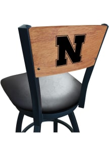 Black Nebraska Cornhuskers Vinyl Seat Maple Back Swivel Pub Stool