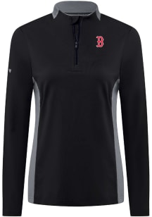 Levelwear Boston Red Sox Womens Black Moxie 1/4 Zip Pullover