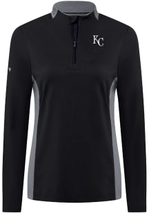 Levelwear Kansas City Royals Womens Black Moxie 1/4 Zip Pullover
