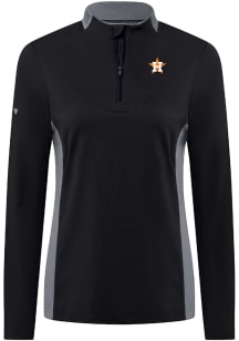 Levelwear Houston Astros Womens Black Moxie 1/4 Zip Pullover