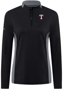 Levelwear Texas Rangers Womens Black Moxie 1/4 Zip Pullover