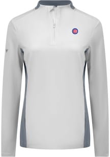 Levelwear Chicago Cubs Womens White Moxie 1/4 Zip Pullover