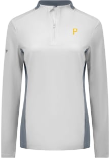 Levelwear Pittsburgh Pirates Womens White Moxie 1/4 Zip Pullover