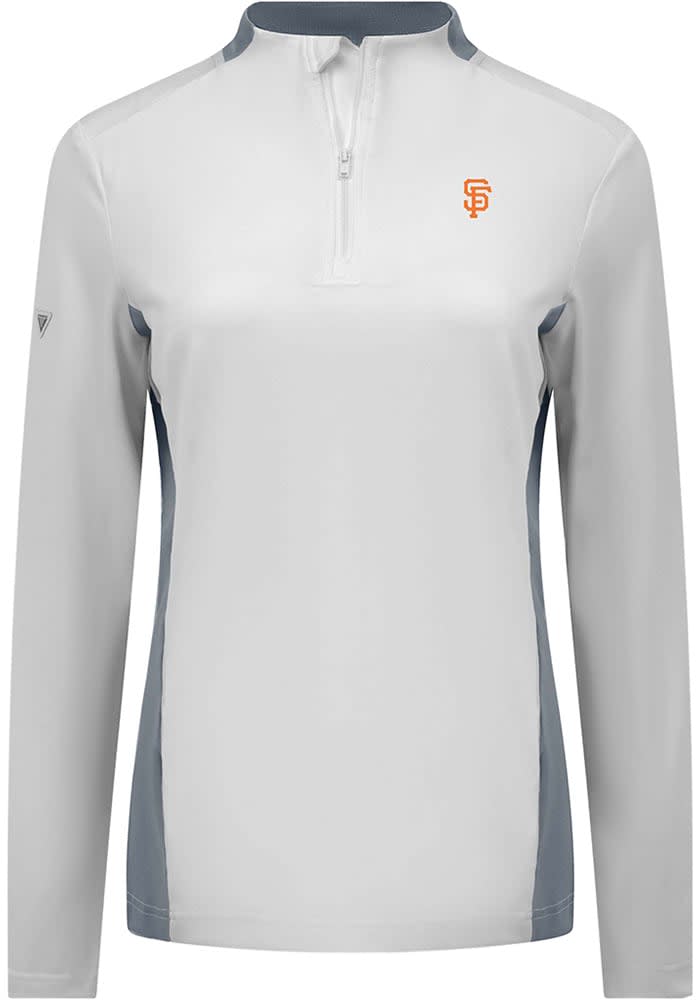 San Francisco Giants Levelwear Womens White Moxie Long Sleeve 1/4 Zip  Pullover