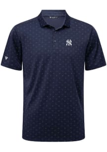 Levelwear New York Yankees Mens Navy Blue Detect Short Sleeve Polo