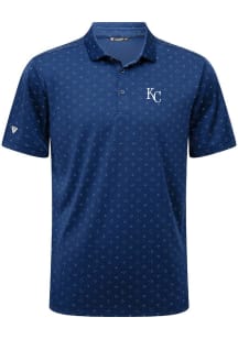 Levelwear Kansas City Royals Mens Blue Detect Short Sleeve Polo