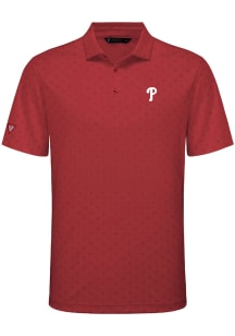 Levelwear Philadelphia Phillies Mens Red Detect Short Sleeve Polo