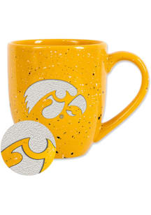 Iowa Hawkeyes Secondary 16oz Speckle Ceramic Mug - Gold