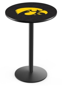 Black Iowa Hawkeyes Black Round Base Pub Table