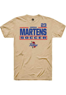 Jordan Martens Rally Mens Brown Tulsa Golden Hurricane NIL Stacked Box Player T Shirt