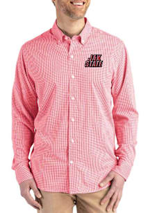Cutter and Buck Jacksonville State Gamecocks Mens Red Skyline Long Sleeve Dress Shirt
