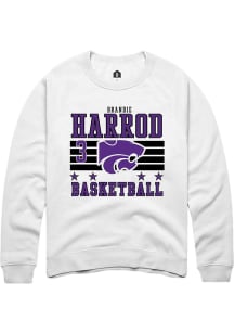 Brandie Harrod Rally Mens White K-State Wildcats NIL Striped Player Crew
