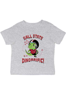 Vive La Fete Ball State Cardinals Infant Dino-Riffic Short Sleeve T-Shirt Grey
