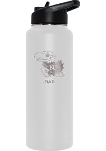 Kansas Jayhawks Dad 34oz Stainless Steel Bottle - White