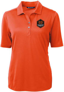 Cutter and Buck Houston Dynamo Womens Orange Virtue Eco Pique Short Sleeve Polo Shirt