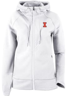 Womens Illinois Fighting Illini White Columbia Pack It Up Long Sleeve Full Zip Jacket