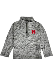 Nebraska Cornhuskers Toddler Grey Matthew Long Sleeve Qtr Zip