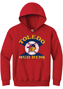 Summit Sportswear Toledo Mud Hens Youth Red Soft Arch Long Sleeve Hoodie