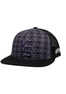 K-State Wildcats Hooey Printed 5-Panel 3T Trucker Mens Snapback - Black