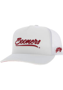 Hooey Oklahoma Sooners Script 5-Panel Trucker Adjustable Hat - White