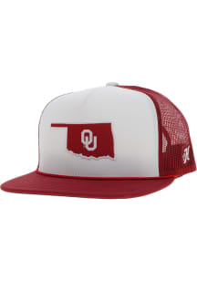 Hooey Oklahoma Sooners White State Logo 2T 5-Panel Rope Trucker Mens Snapback Hat
