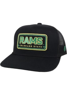 Hooey Colorado State Rams 5-Panel Rectangle Patch Trucker Adjustable Hat - Black