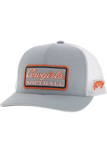 Hooey Oklahoma State Cowboys Cowgirls Patch Trucker Adjustable Hat - Grey