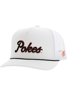 Hooey Oklahoma State Cowboys Script Trucker Adjustable Hat - White