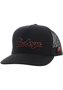 Hooey Oklahoma State Cowboys Script Trucker Adjustable Hat - Black