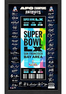 New England Patriots 2025 AFC Champions Signature Ticket Plaque