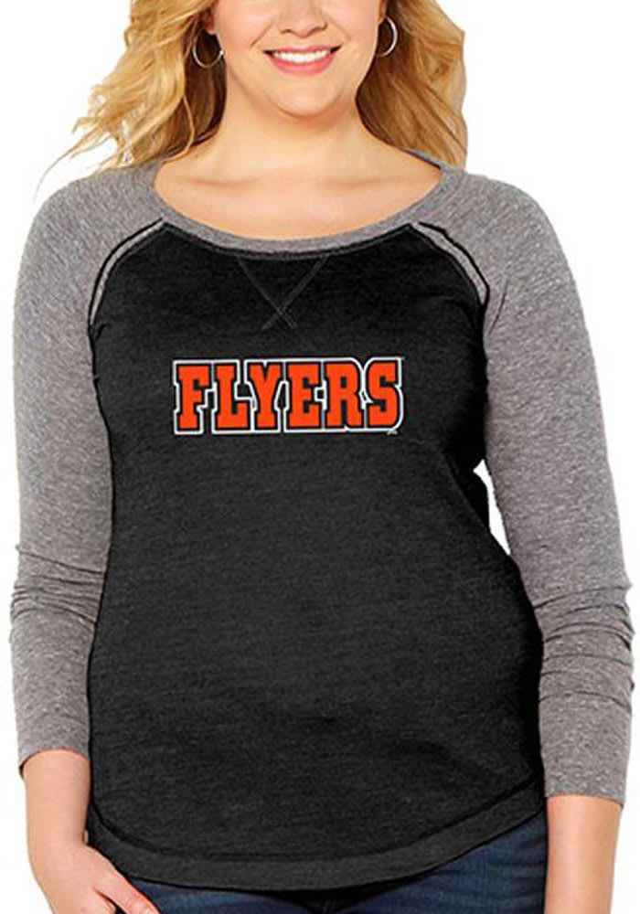 Philadelphia Flyers Womens Black Official Jersey Long Sleeve Plus Size T-Shirt