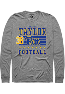 Emmanuel Taylor Pitt Panthers Grey NIL Striped Long Sleeve Player T Shirt