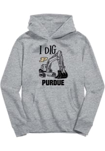 Toddler Purdue Boilermakers Grey Vive La Fete Excavator Long Sleeve Hooded Sweatshirt
