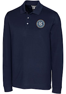 Cutter and Buck New York City FC Mens Navy Blue Advantage Long Sleeve Polo Shirt