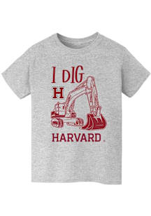 Vive La Fete Harvard Crimson Youth Grey Excavator Short Sleeve T-Shirt