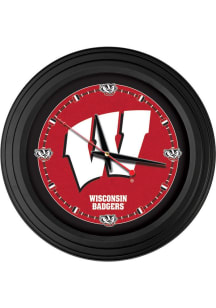 Black Wisconsin Badgers Traditional Wall Clock