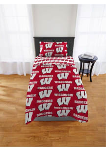 Red Wisconsin Badgers Twin Bed in a Bag Bedding