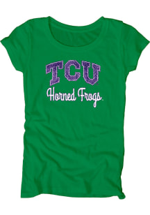 TCU Horned Frogs Womens Green Dyed Scoopneck Scoop T-Shirt