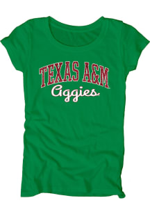 Texas A&amp;M Aggies Womens Green Dyed Scoopneck Scoop T-Shirt