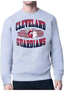 Starter Cleveland Guardians Mens Grey Team Grit Long Sleeve Crew Sweatshirt
