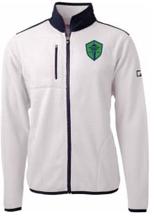 Cutter and Buck Seattle Sounders FC Mens White Cascade Sherpa Big and Tall Light Weight Jacket