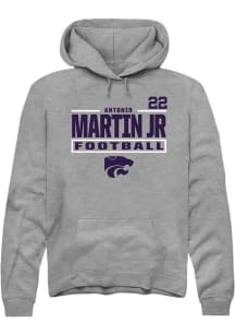 Antonio Martin Jr Rally Mens Graphite K-State Wildcats NIL Stacked Box Player Hood