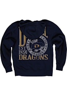 Blue 84 Drexel Dragons Mens Navy Blue First Dibs Vault Logos Long Sleeve Hoodie