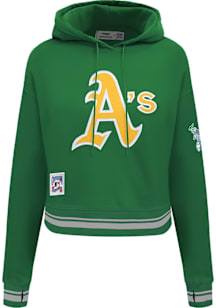 Pro Standard Oakland Athletics Womens Kelly Green Retro Classic Hooded Sweatshirt